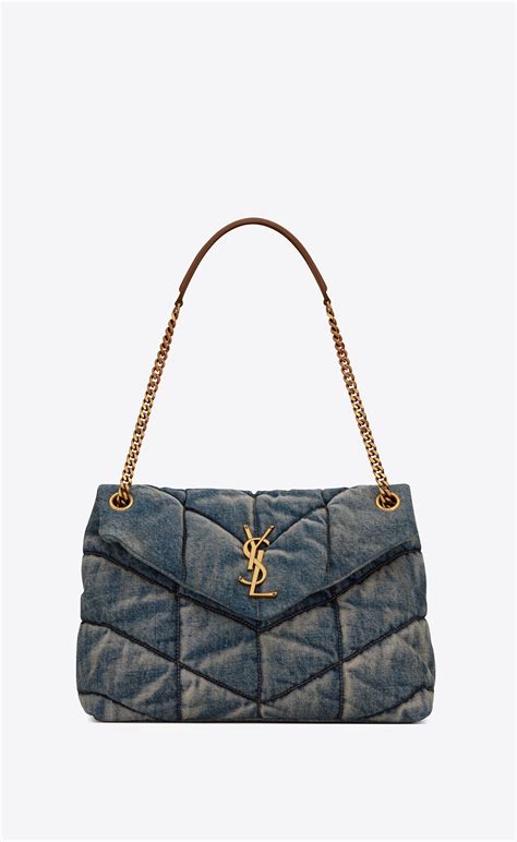 loulou puffer ysl medium|ysl small denim puffer bag.